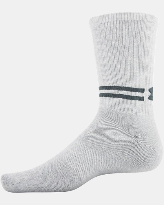 Men's UA Essential Crew Socks 6-Pack, Gray, pdpMainDesktop image number 2